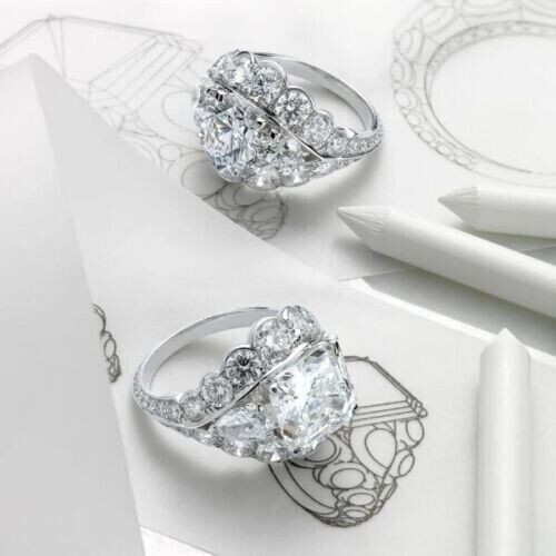 Silver Plated Authentic Vintage Style Ring 2Ct CZ Stone Valentine Gifts Ring