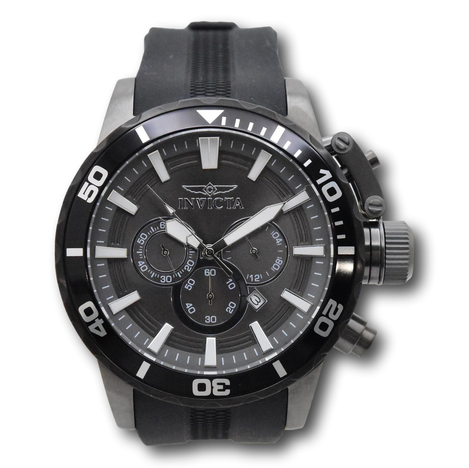 Invicta Corduba Men’s 52mm Gunmetal Gray Dial Silicone Chronograph Watch 33705