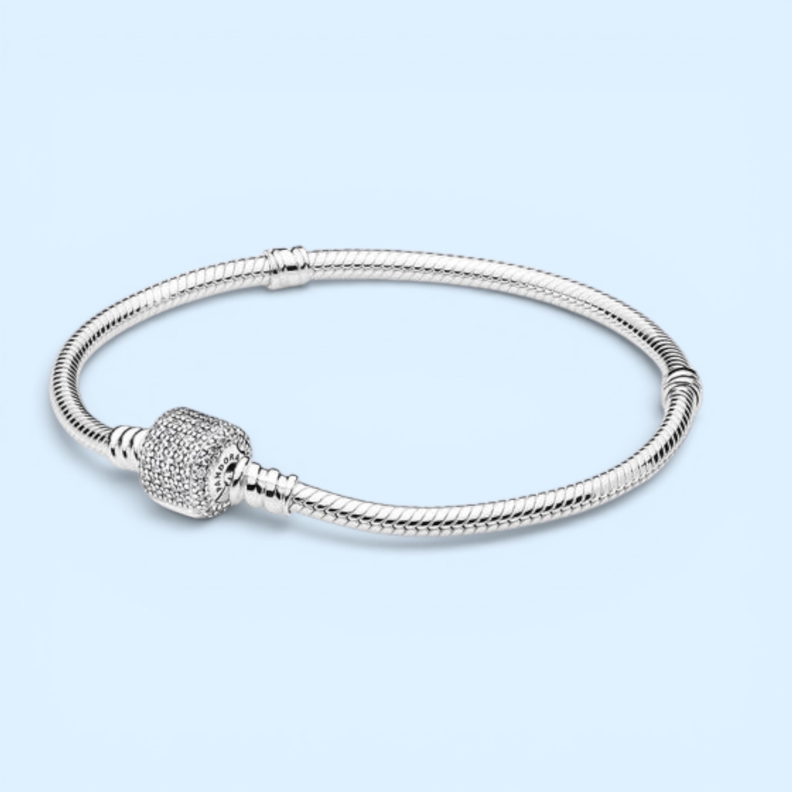 NEW Pandora Pave CZ Signature Clasp Silver Bracelet 590723CZ