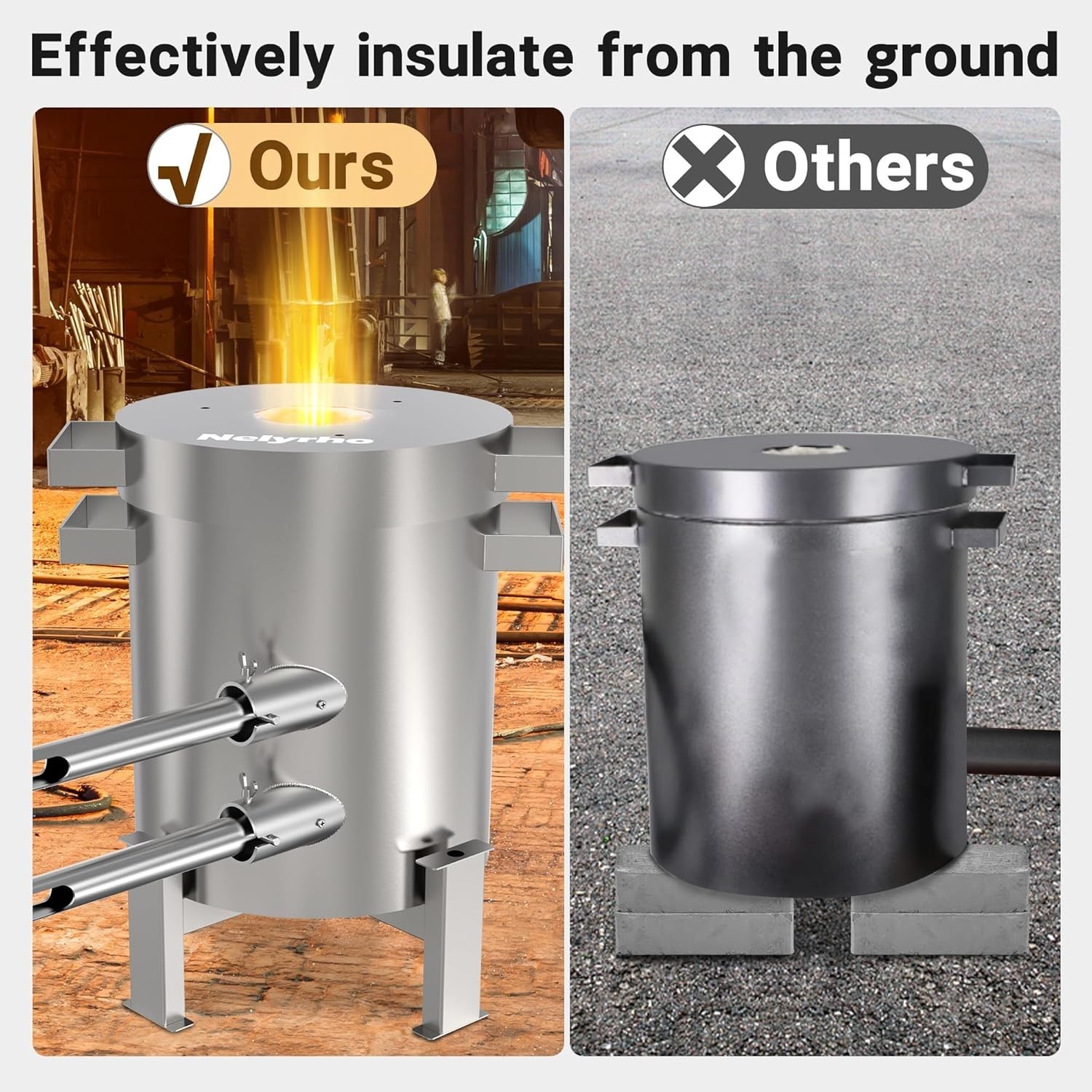 50KG Propane Melting Furnace Kit 2600℉ Stainless Steel for Gold Silver Copper