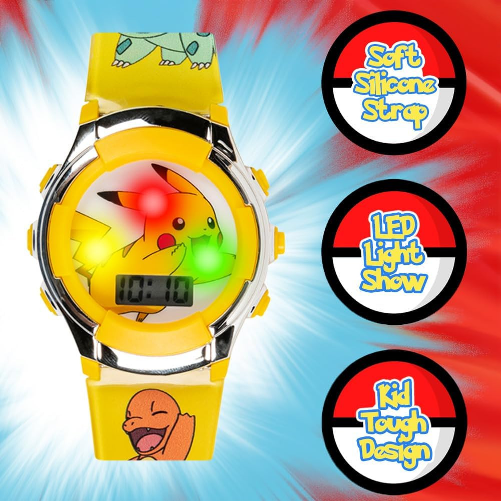 Kids Pokemon Digital LCD Quartz Watch for Boys, Girls, and Adults All Ages