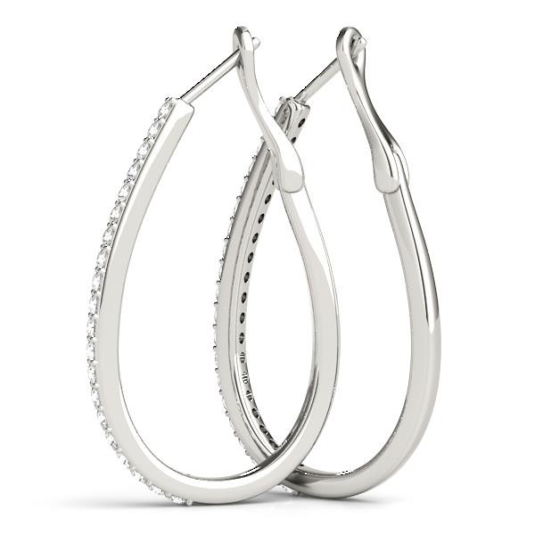 Tear Drop Hoop Earrings For Women Lab Grown Diamond VS F 0.50-1.00 Ct 14K Gold