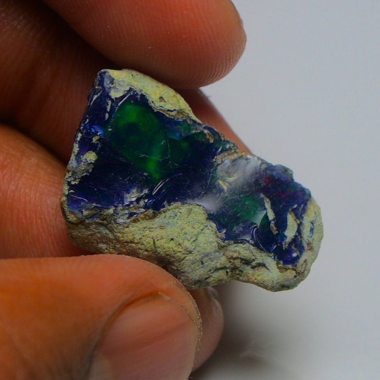 Blue Opal Rough 9.45 Carats, Smoked Ethiopian Welo Opal Rough, Fire Opal Rough
