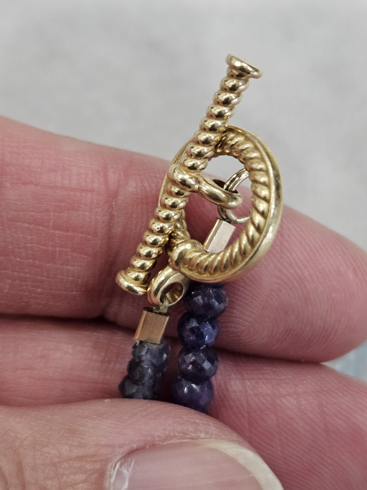 Natural Tanzanite & Aquamarine Rondelle Necklace 14k Solid Gold 4mm 45″ 35.6grms