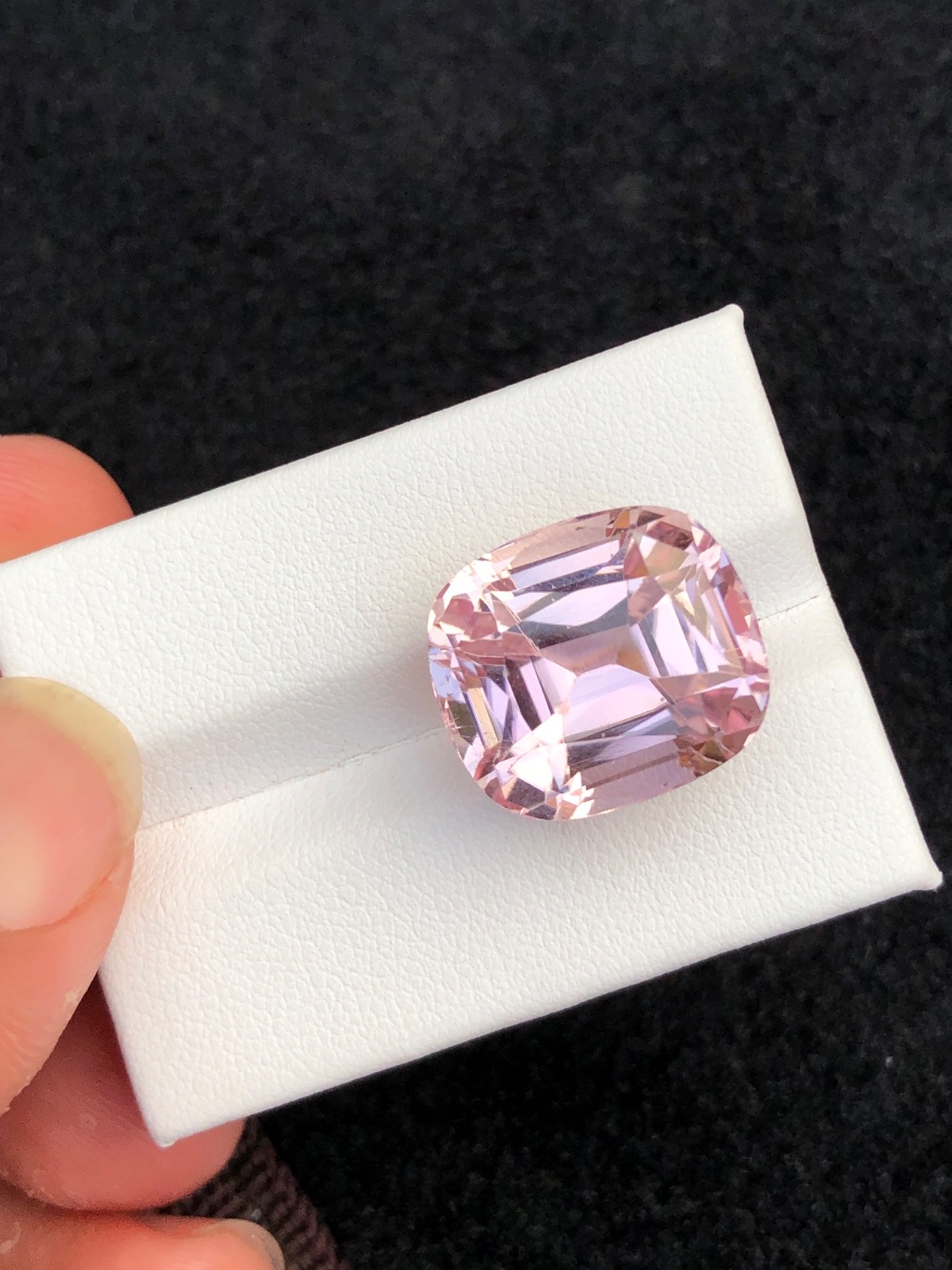 26.6. Carat Natural Cut Kunzite Cushion Shape loose gemstone From Afghanistan