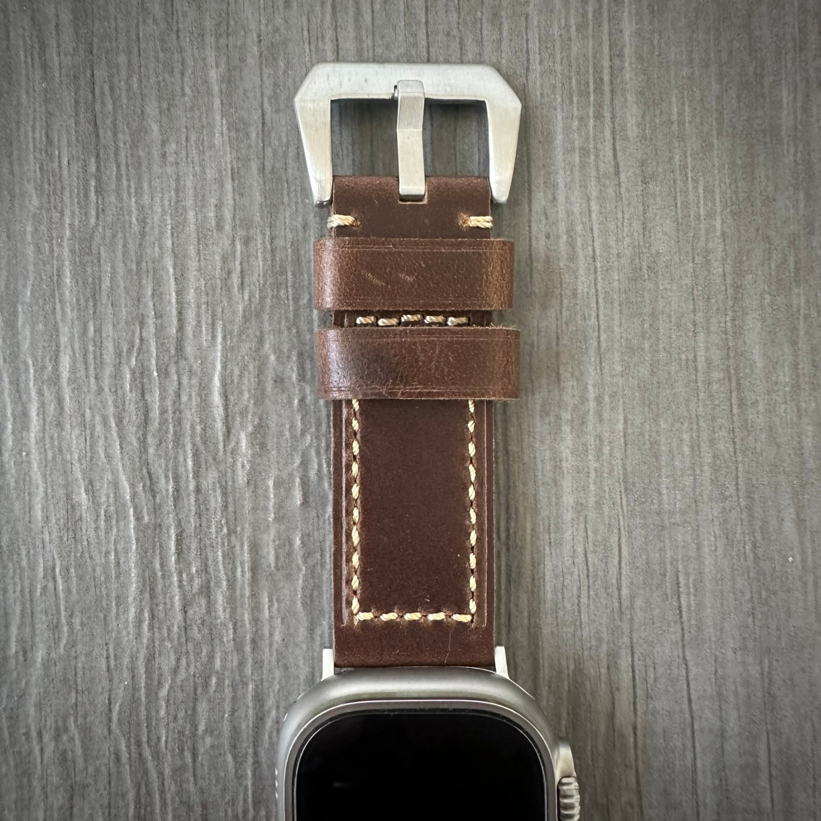 Dark Brown Leather Watch Strap Band For NEW Apple watch Ultra 1 2 49mm