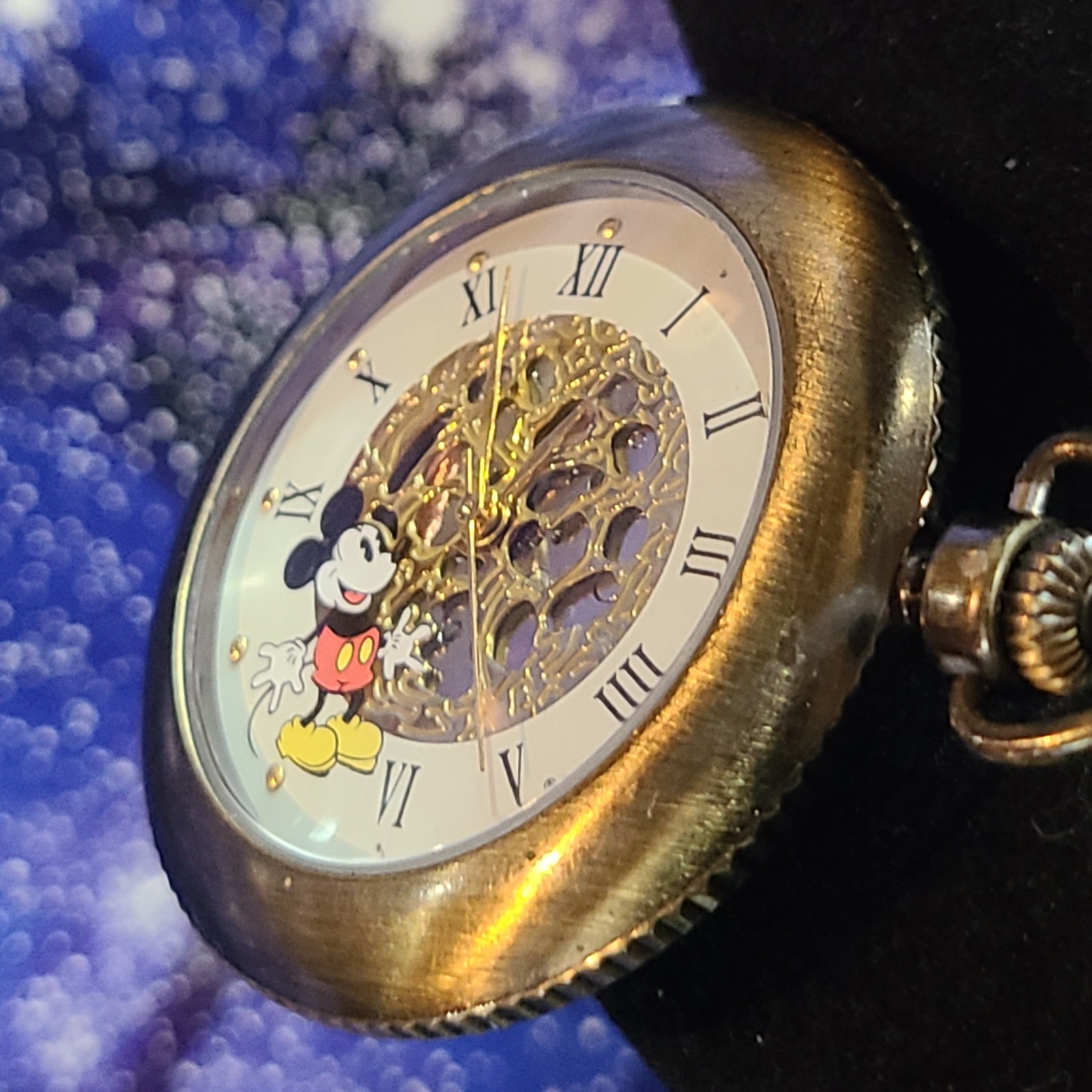 Vtg Lorus Disney Mickey Mouse Bronze Quartz Pocket Watch Fob Ready To Wear|Video