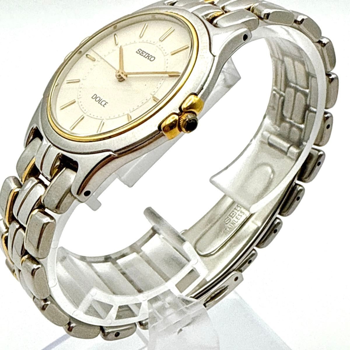 SEIKO Dolce Thin Quartz Watch Two Tone Ivory Dial 35mm/1.38in Men Used