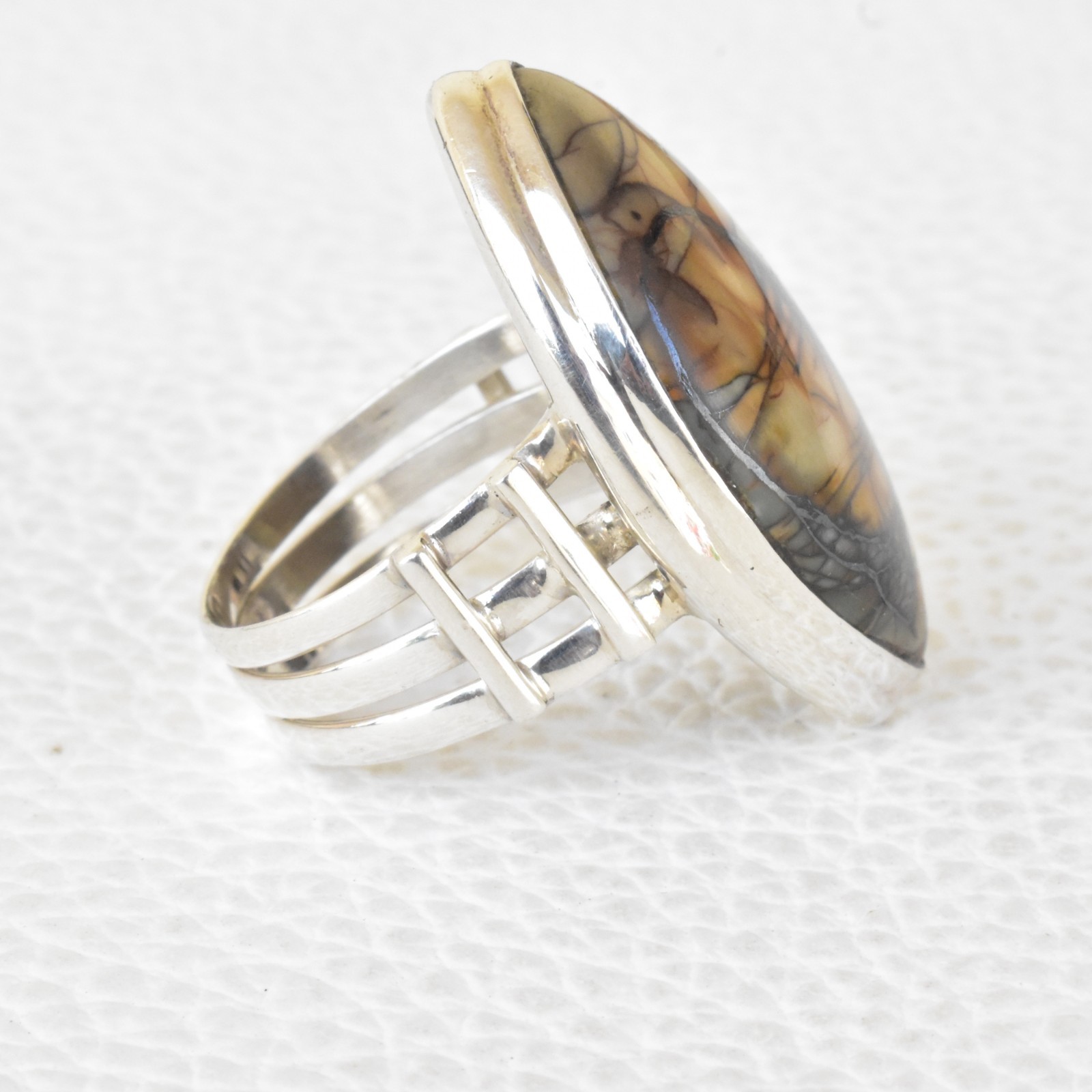 SPIDER WEB JASPER NATURAL GEMSTONE 925 SOLID STERLING SILVER JEWELRY RING 3 TO12