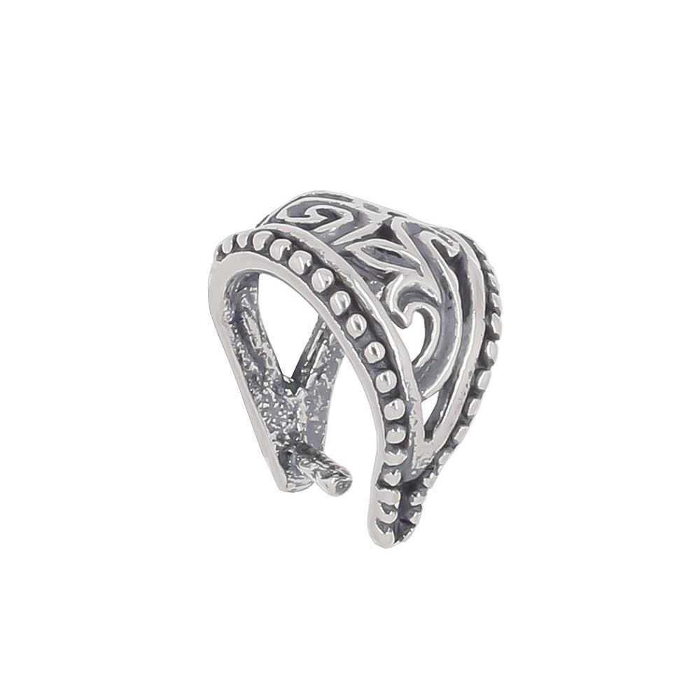 Oxidized Sterling Silver Pinch Pendant Bail Connector Clasp Slider #99841
