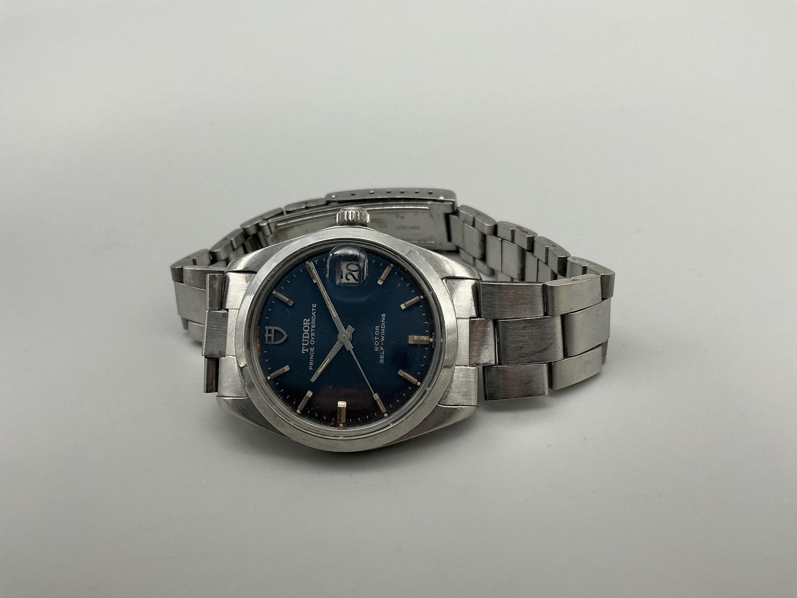 Vintage Tudor Prince Oysterdate Mens Watch 33mm Blue Dial Oyster Automatic 7.5″