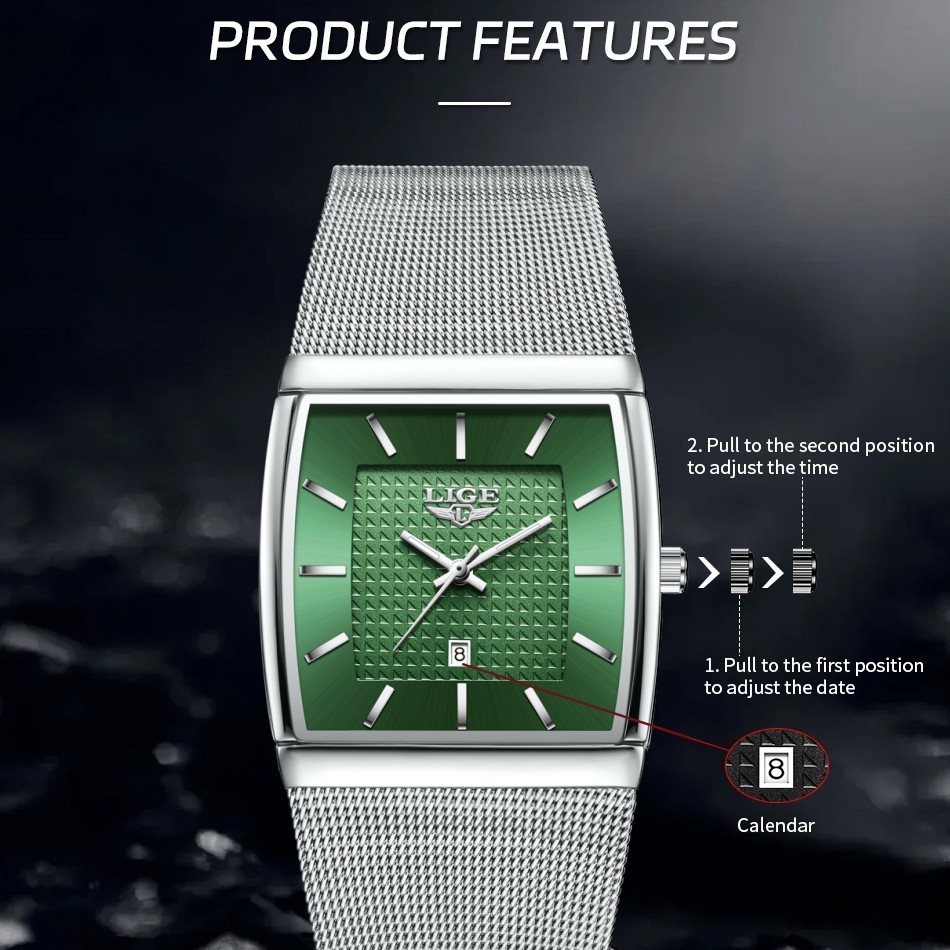 2026 Men Watch Quartz Date Luminous Waterproof Ultra-thin Business Wristwatch