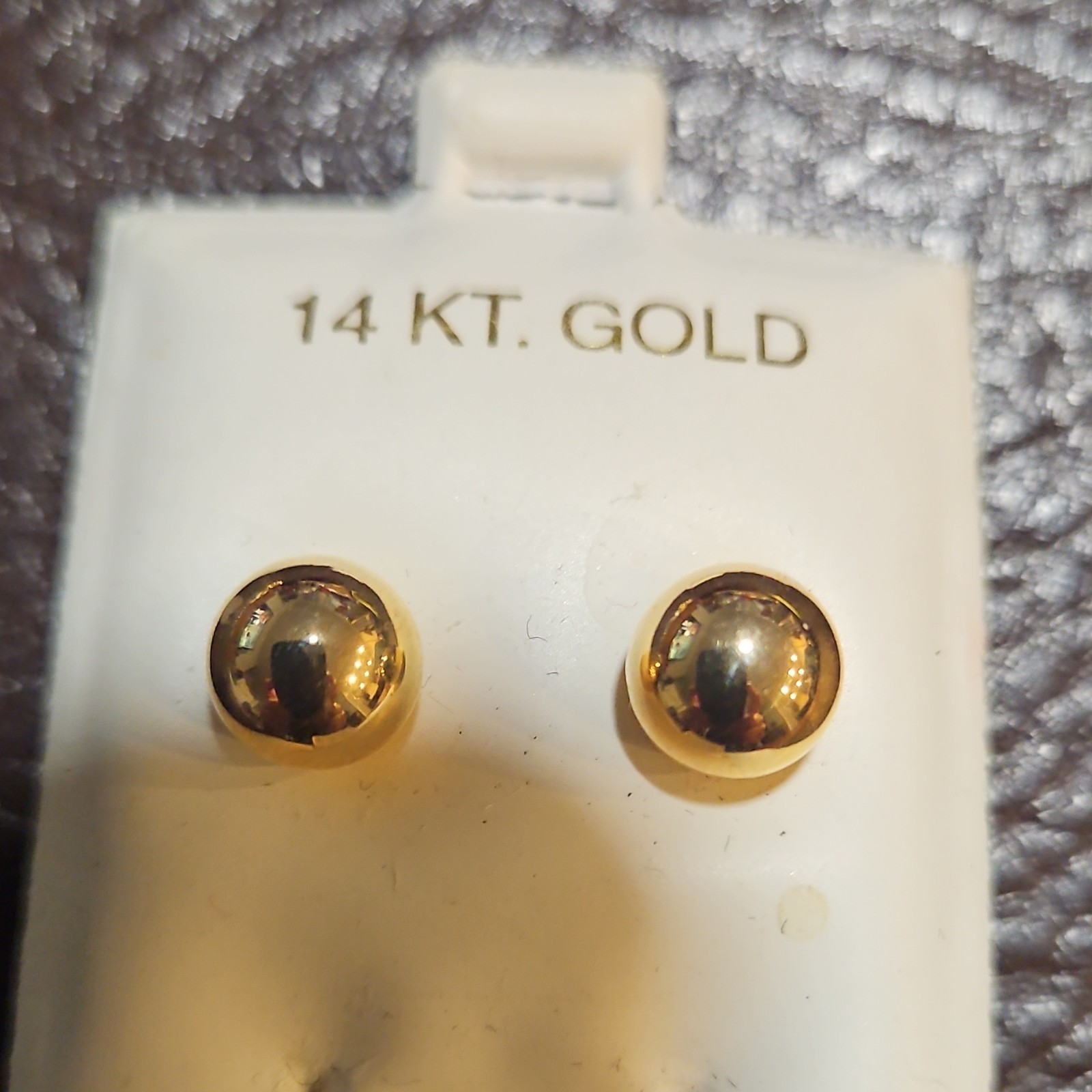 14k Yellow Gold Round Stud Earrings Butterfly Closure No Stone MPN 4KE115