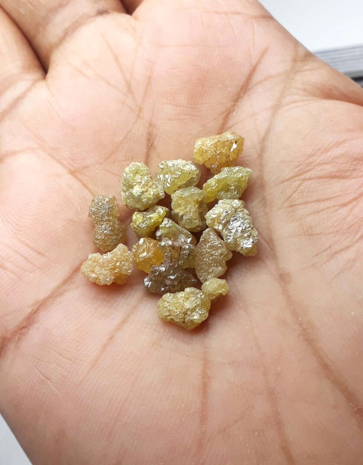 13.21 Ct, 15 Pcs Natural Orange Rough Diamonds,Uncut Diamond Lot,Raw Rough Stone