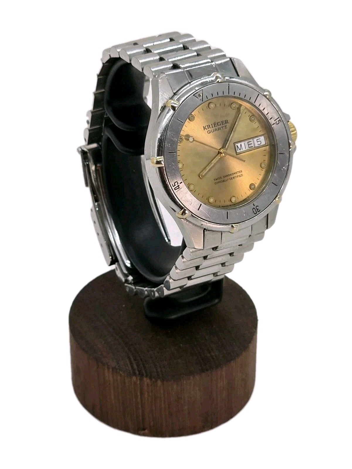 Krieger M882 Watch Stainless Steel Certified Swiss Chronometer Day Date New Batt