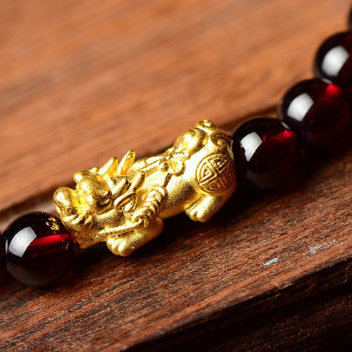 Feng Shui Obsidian Stone Beads Bracelet Men Women Wristband