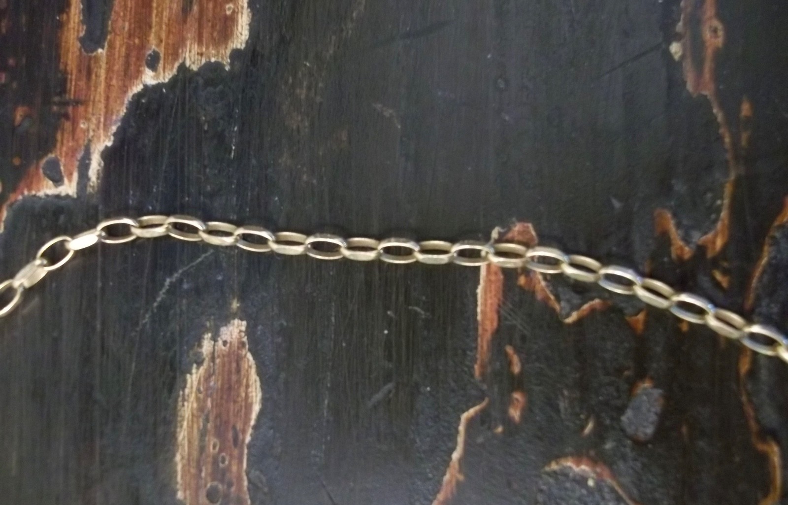 14K. YELLOW GOLD ELONGATED ROLO CHAIN 16 INCHES 5 + GRAMS