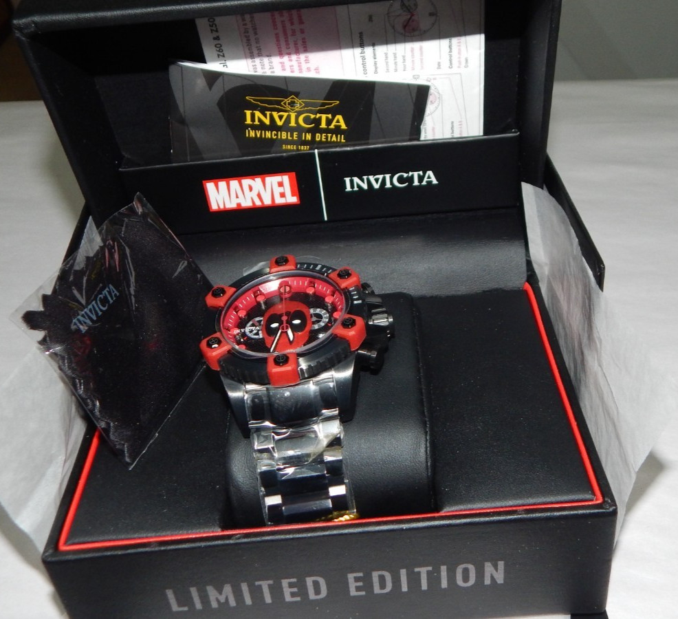 New INVICTA Marvel OCTANE DEADPOOL 48mm Watch 100m 27155 & Box LE 618/3000