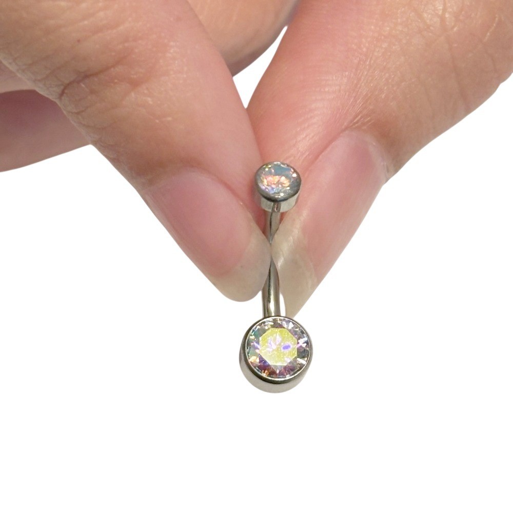 Only 1 Gram IMPLANT GRADE Titanium Most Beautiful Bezel AB Swarovski VCH Barbell