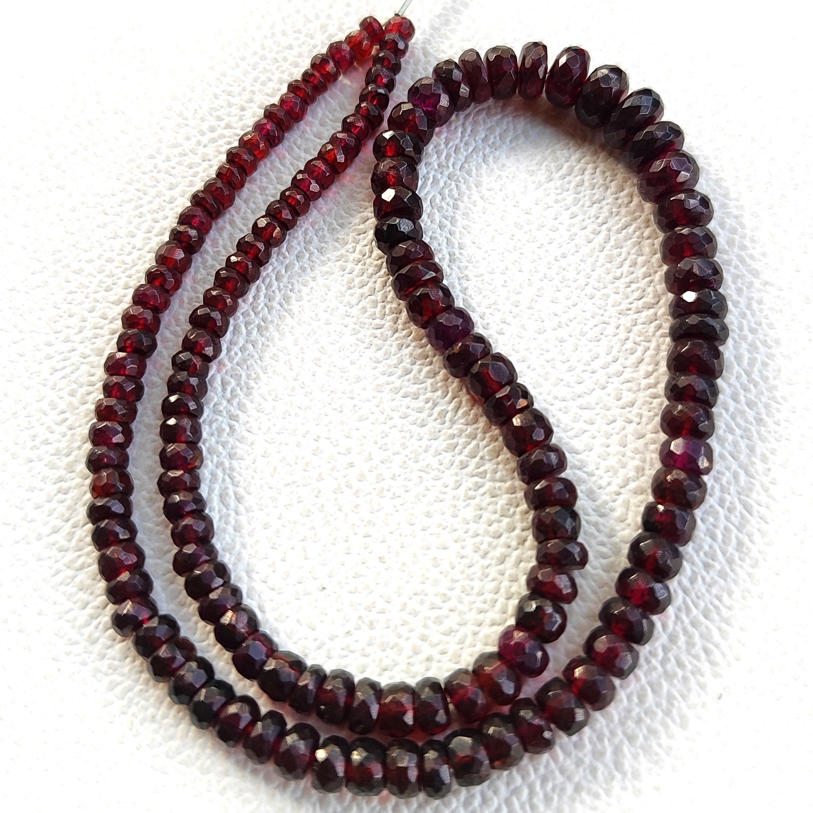 Natural India Garnet 4-8mm Faceted Rondelle Beads 16″ Strand Gemstone Jewelry