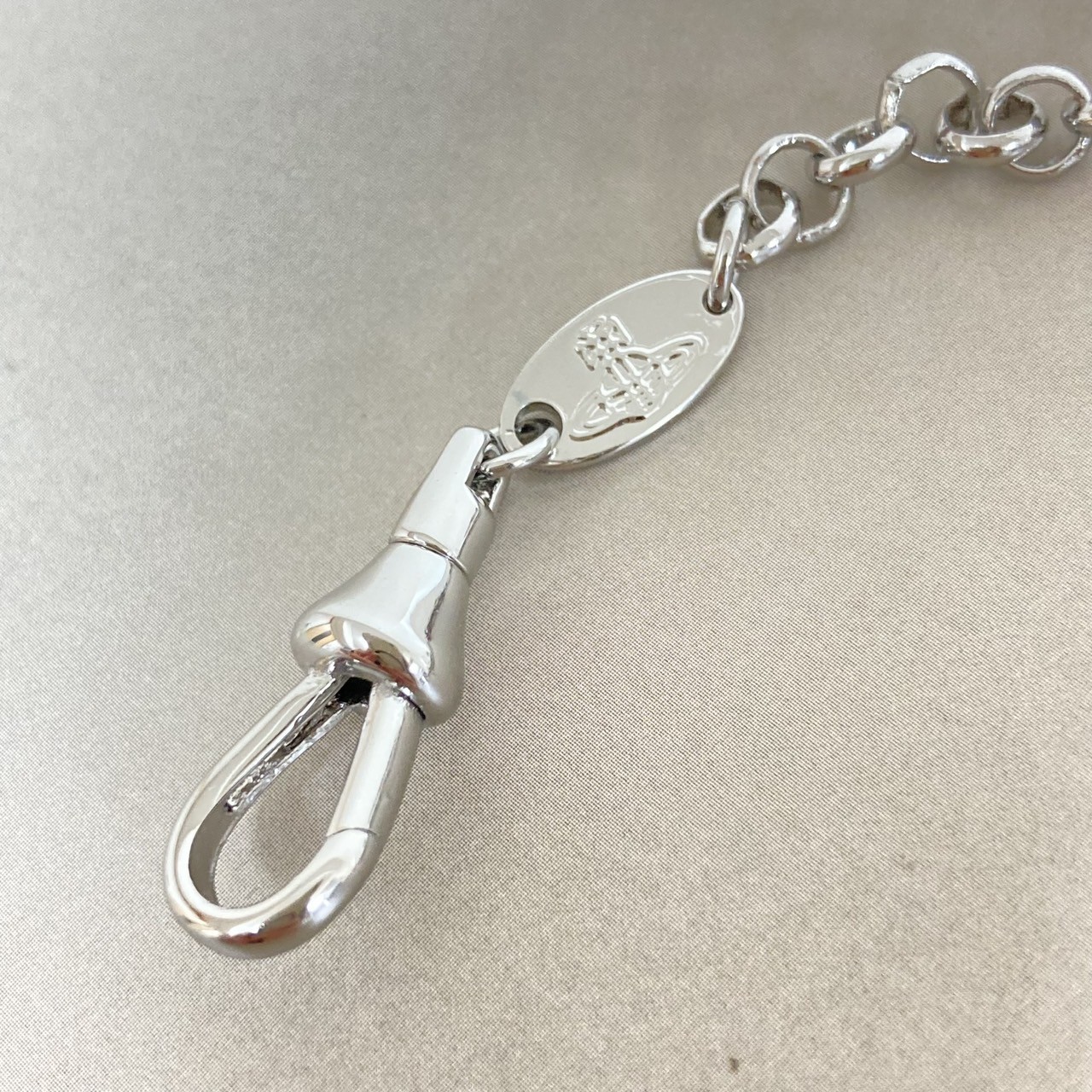 Vivienne Westwood Bracelet Petite Orb 17cm Silver Clear w/Pouch NO BOX
