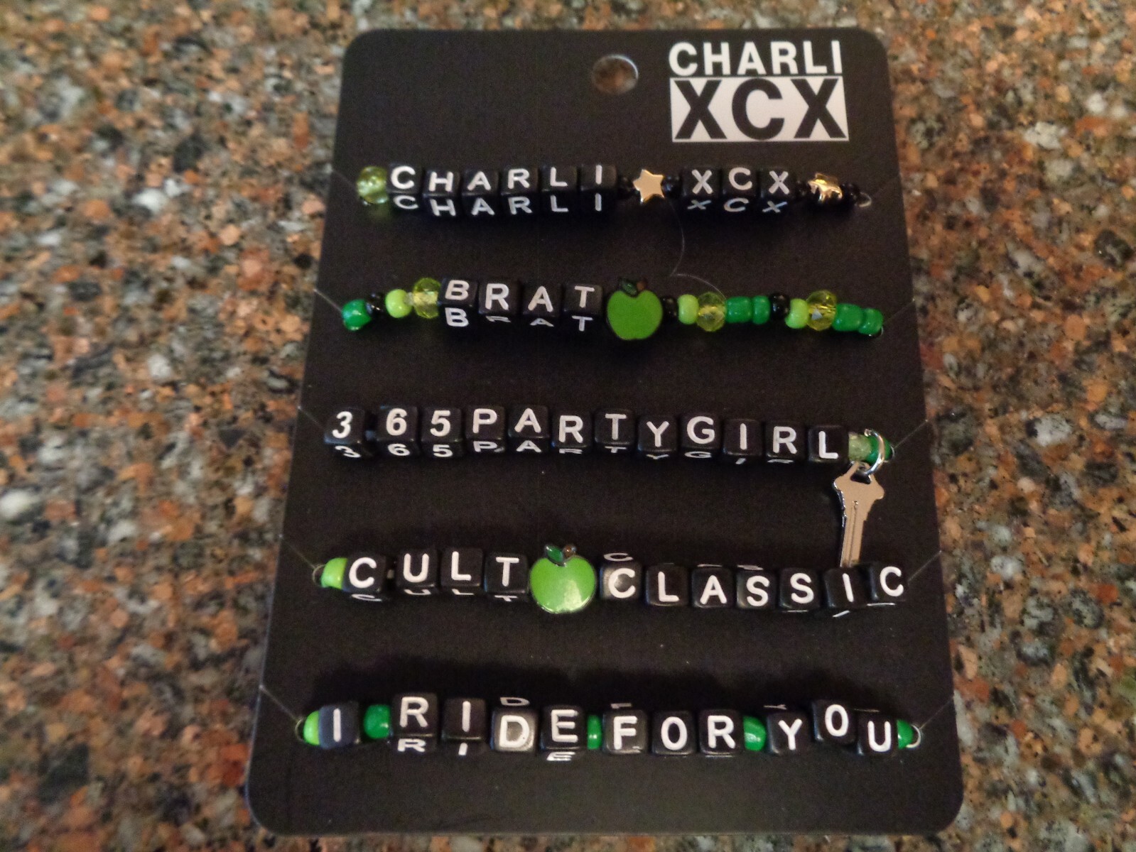 Charli XCX Brat Beaded Bracelet Set of 5 Charm Best Friend NWT