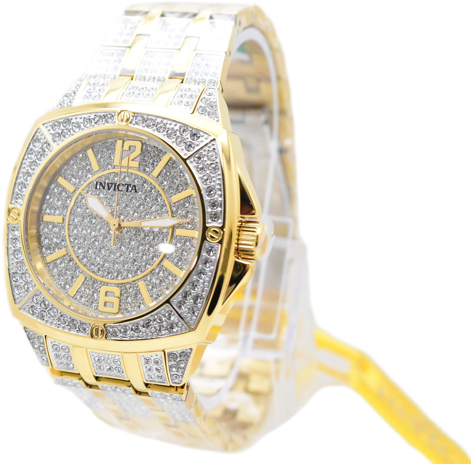 Invicta Celestial Lux Men’s 43mm Gold Pave 407 Crystals Quartz Watch 50327