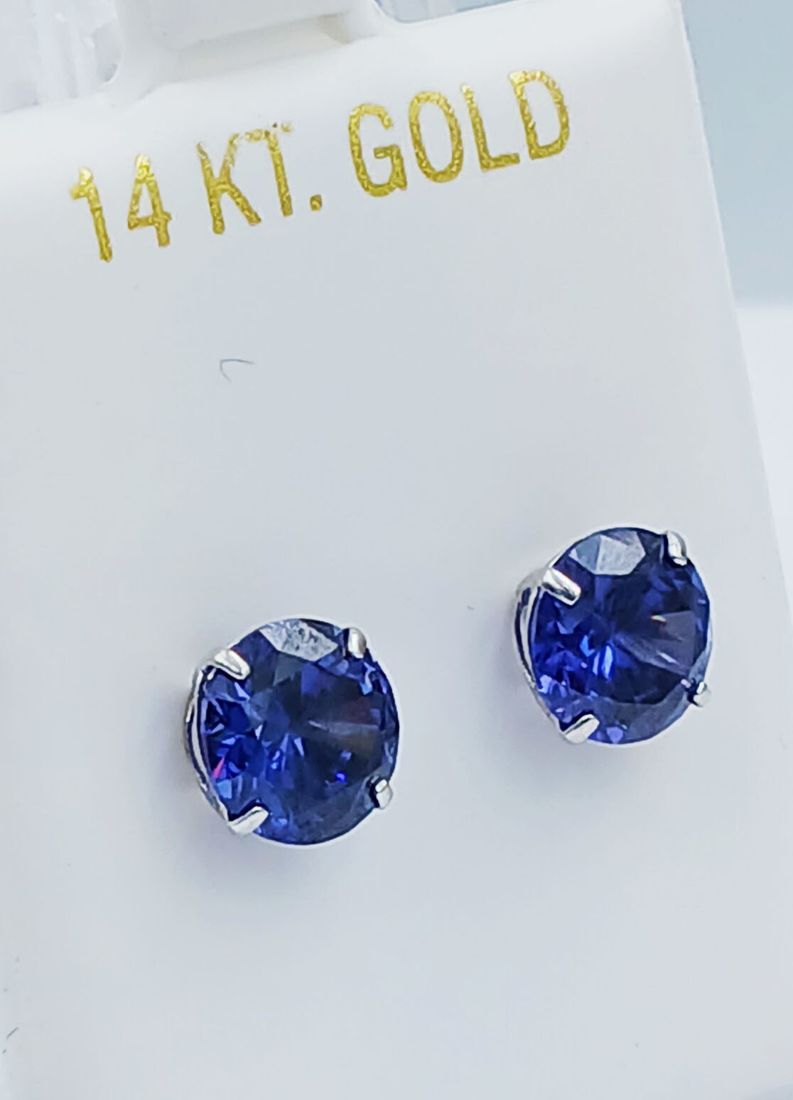 AAA TANZANITE 4.82 Cts STUD EARRINGS 14K WHITE GOLD – Brand New – Made in USA