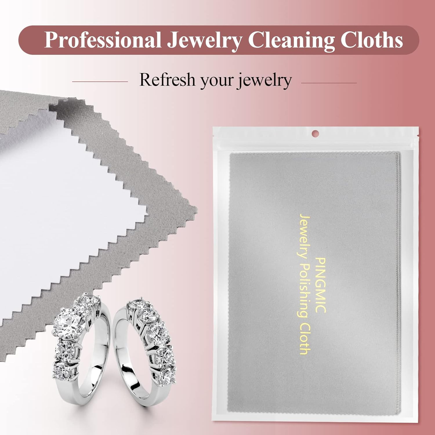 6-Piece Jewelry Cleaning Cloth Set for Silver, Gold & Platinum Care
