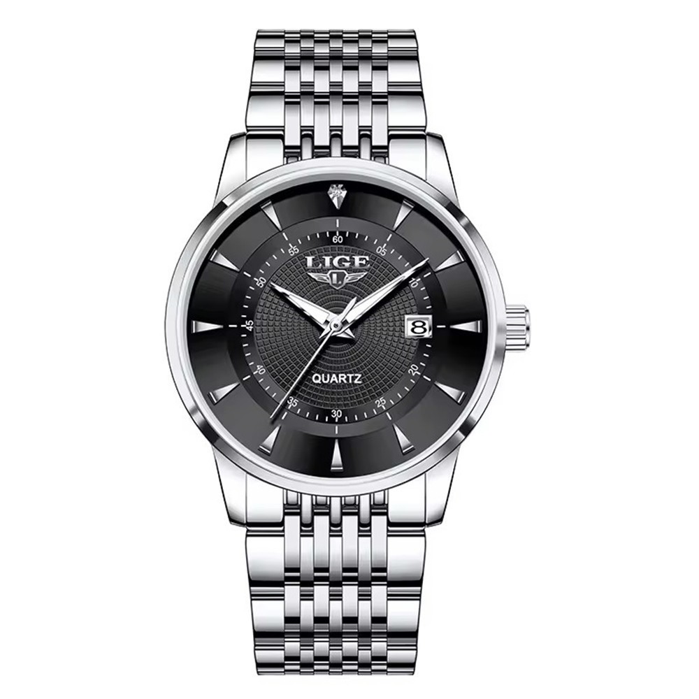 LIGE Men Watch Brand Steel Quartz Wristwatch Casual Business Male Date Watches