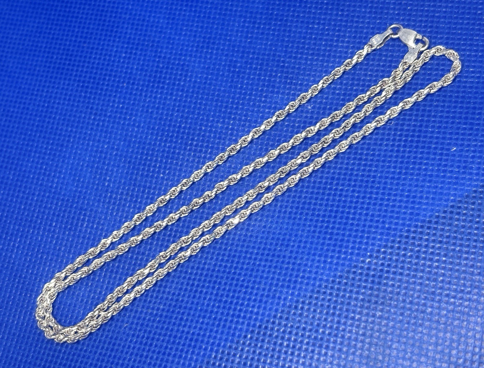 K64 Sterling 925 Silver Twisted Italy Rope Chain Necklace 19″ 51 cm 2.5 mm 9.37g