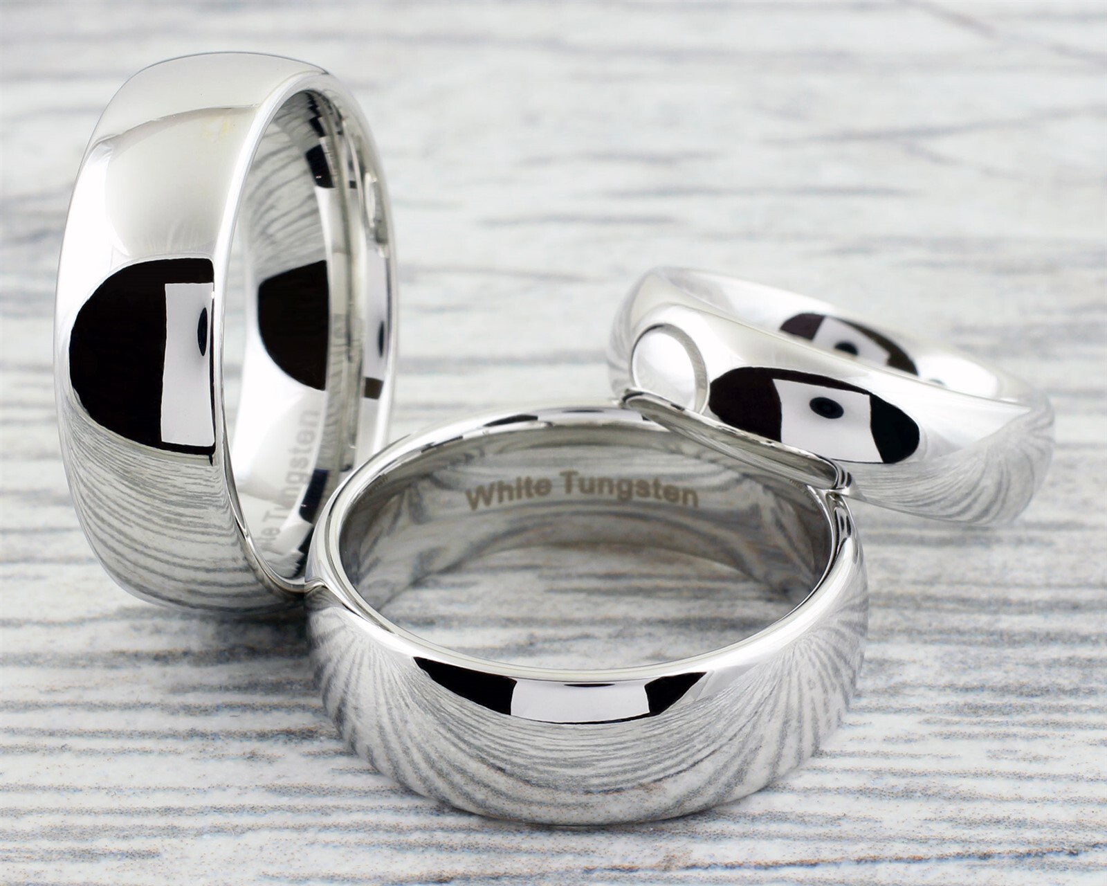 6/8mm 925 Sterling Silver Plated Tungsten Plain Polished Men’s Wedding Band Ring