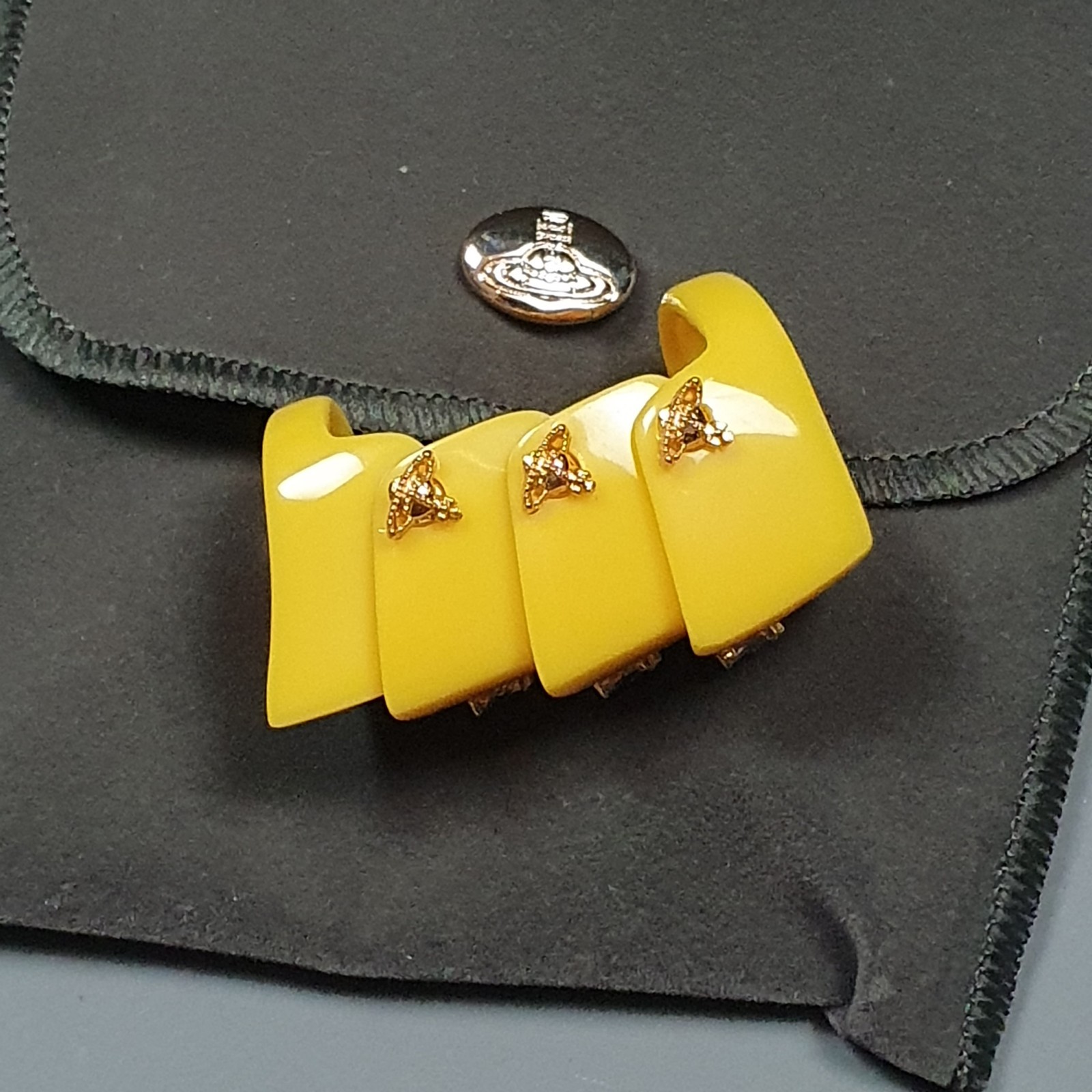 Vivienne Westwood Ring Resin Modular Armour Orb Size Small Womens Yellow
