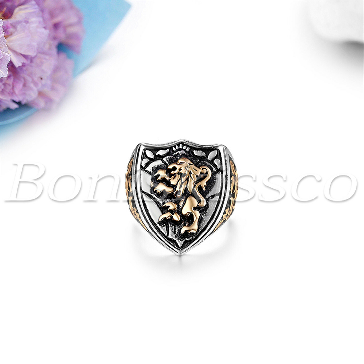 Men’s Retro Charm Stainless Steel Lion King Biker Rocker Gothic Ring Band #7-#13