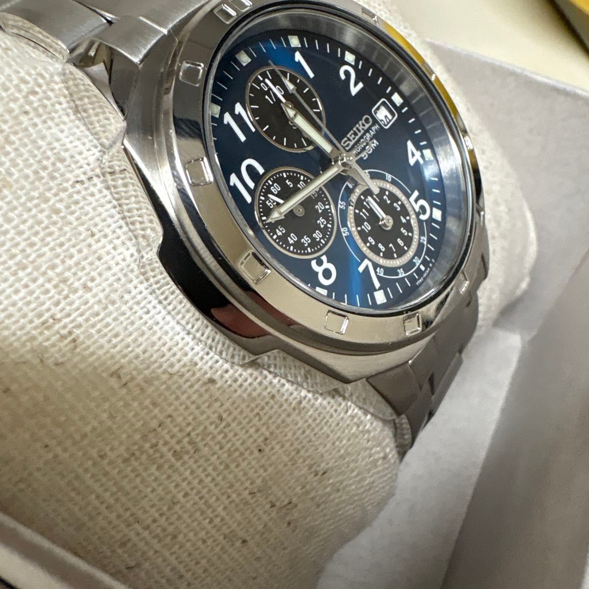 SEIKO Quartz Chronograph Blue Dial Watch