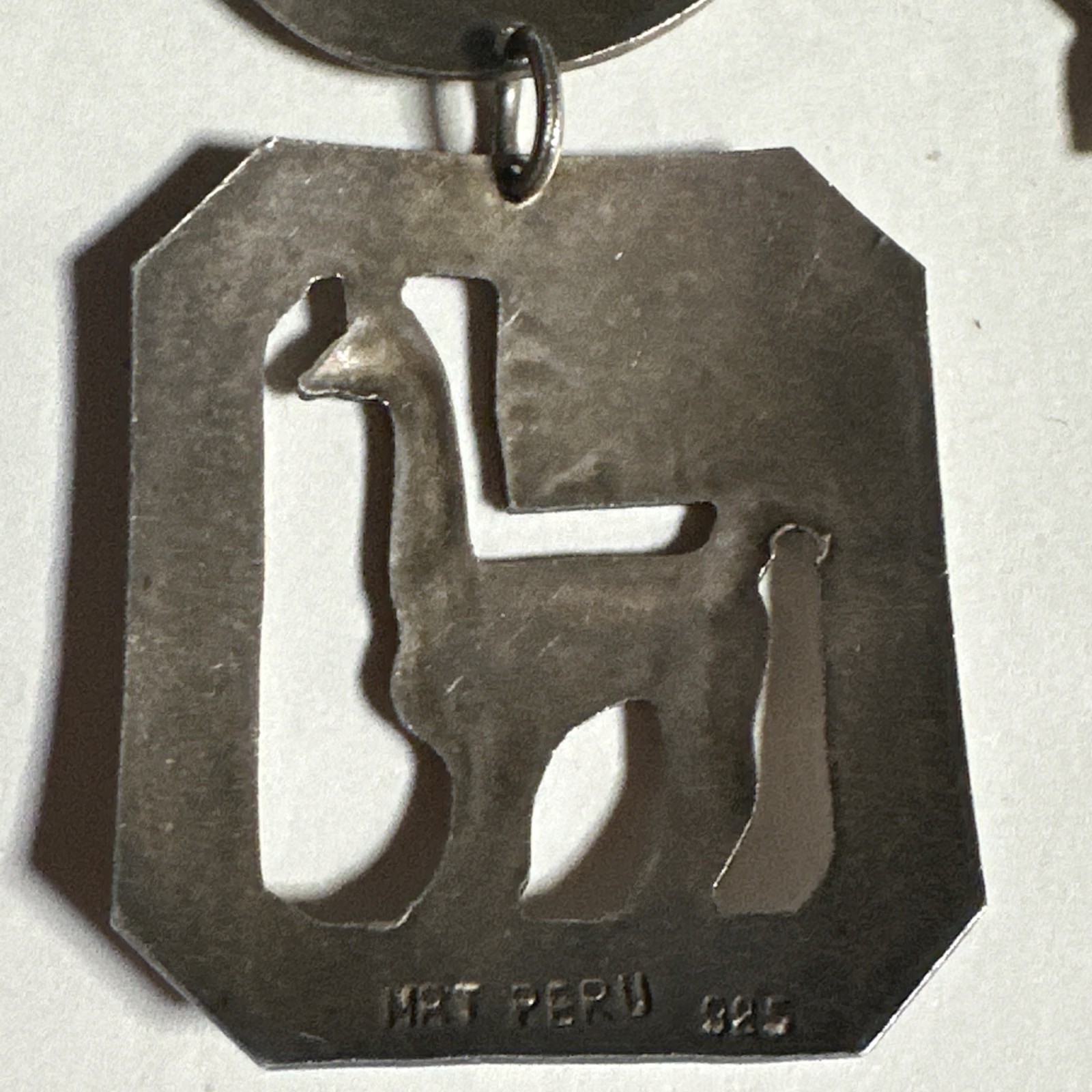 Vintage MRT Peru 925 Sterling Silver Llama Inca Warrior Link Necklace 18”