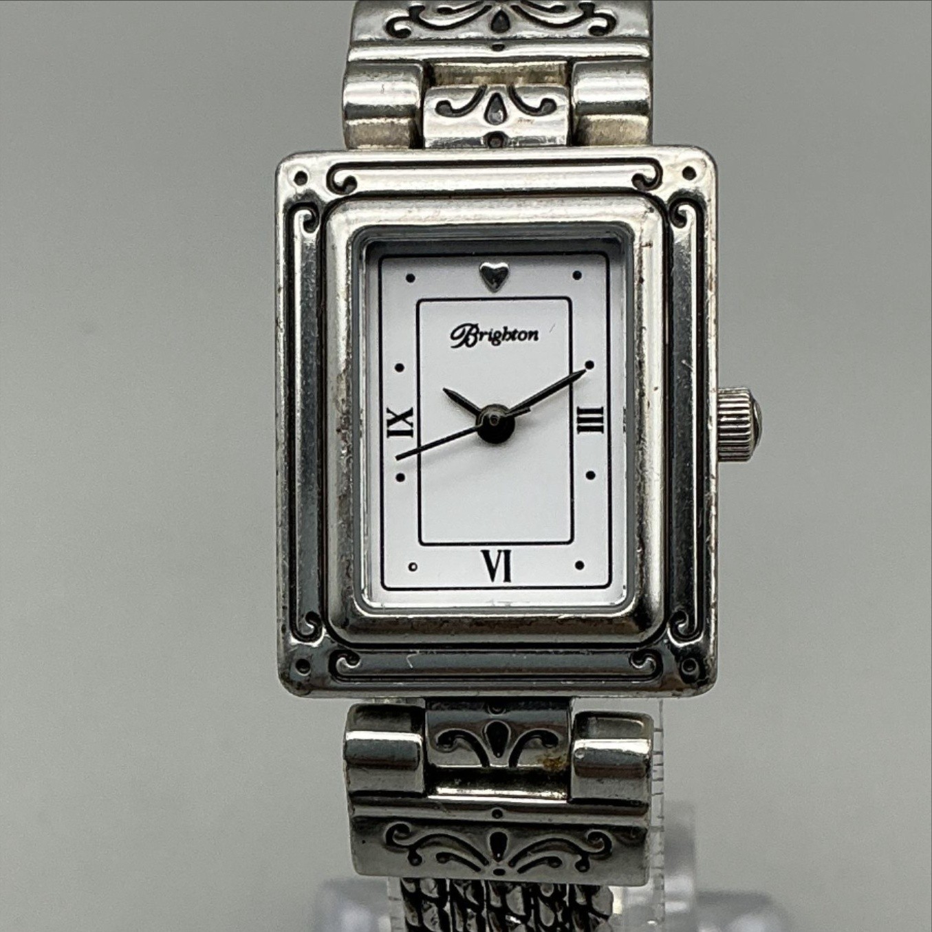 Brighton Tivoli Womens Watch 21mm White Dial Silver Tone New Battery 7.75″