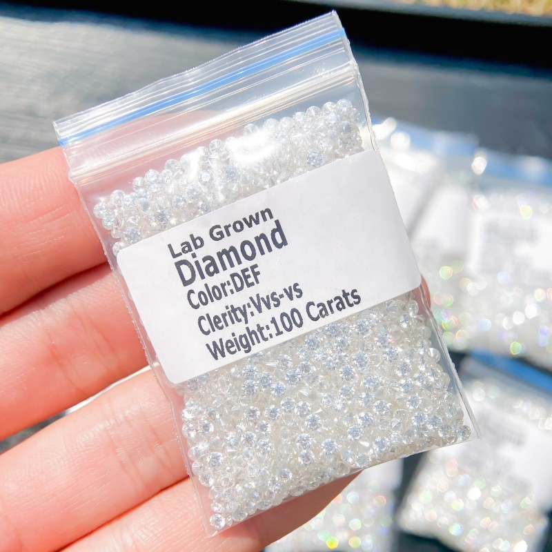 D VVS/VS Melee Lab Grown Diamonds 0.8mm ~ 3.9mm HPHT Full Cut Loose Diamond Gems