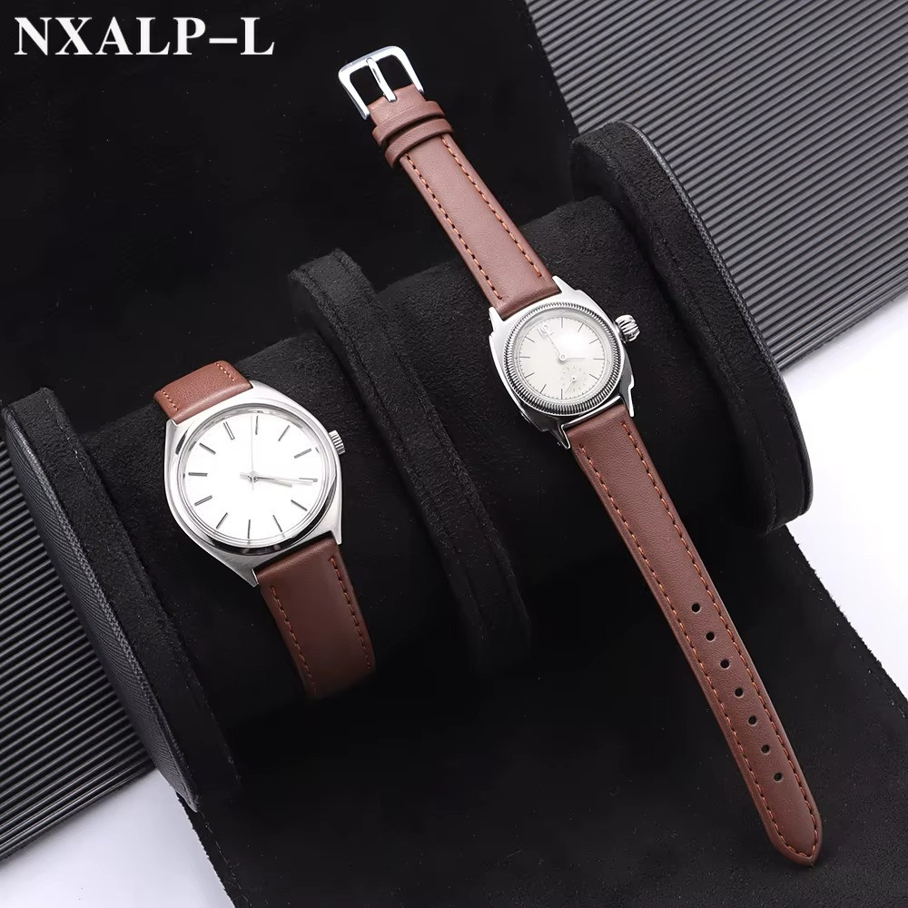 Black Extra Long Calf Grain Leather Watch Strap 8mm to 24mm With Fitting Pins