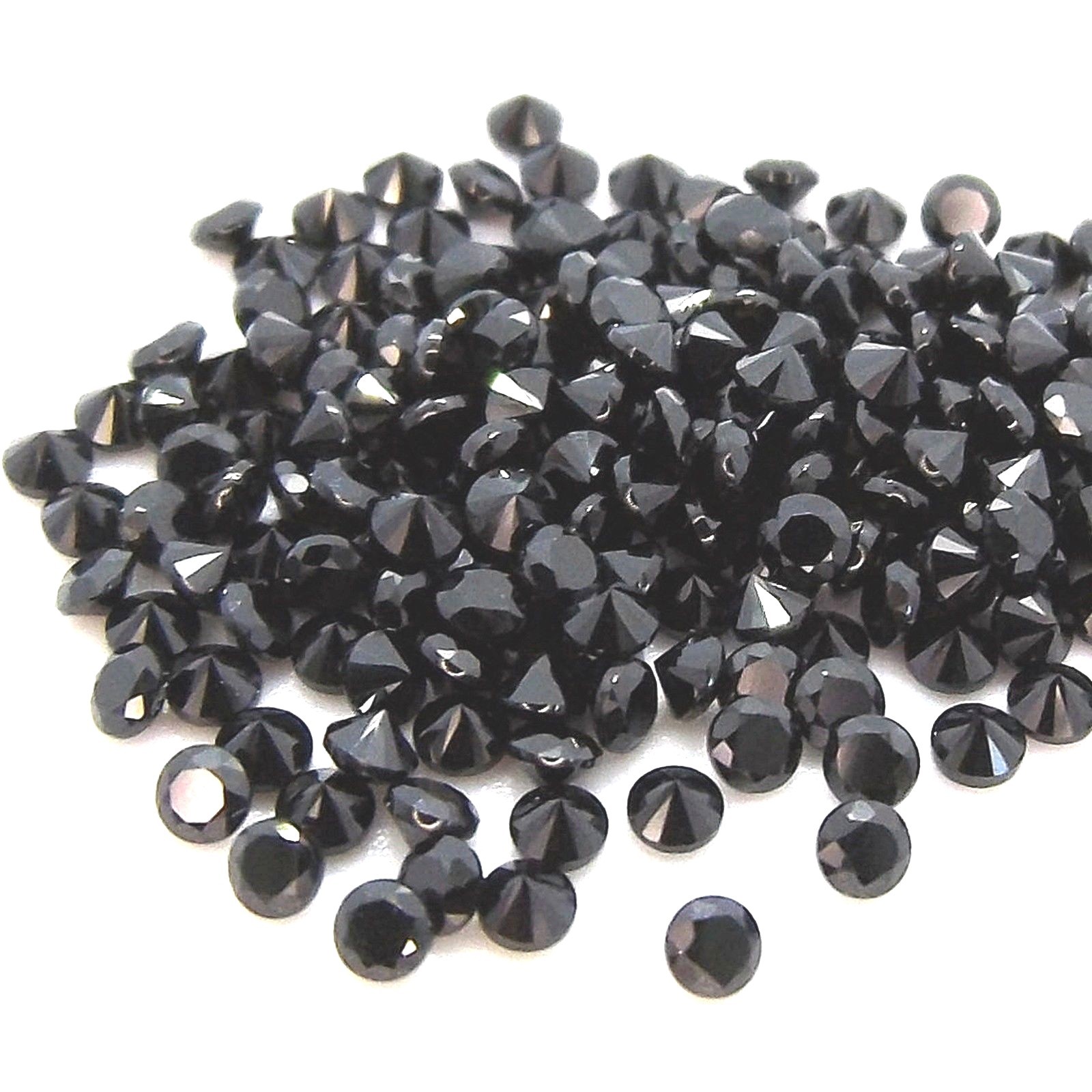 Wholesale Lot of 1mm to 2mm Round Faceted Black Spinel Loose Calibrated Gemstone