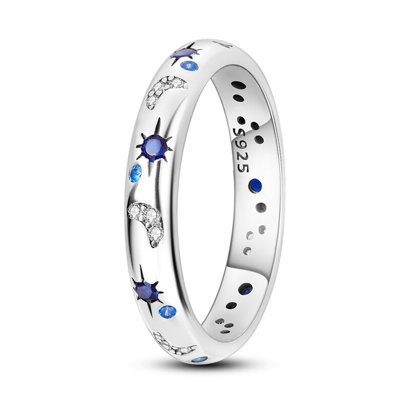 MULA S925 Sterling Silver Ring AAA CZ Sparkling Starry Night For Women Jewelry