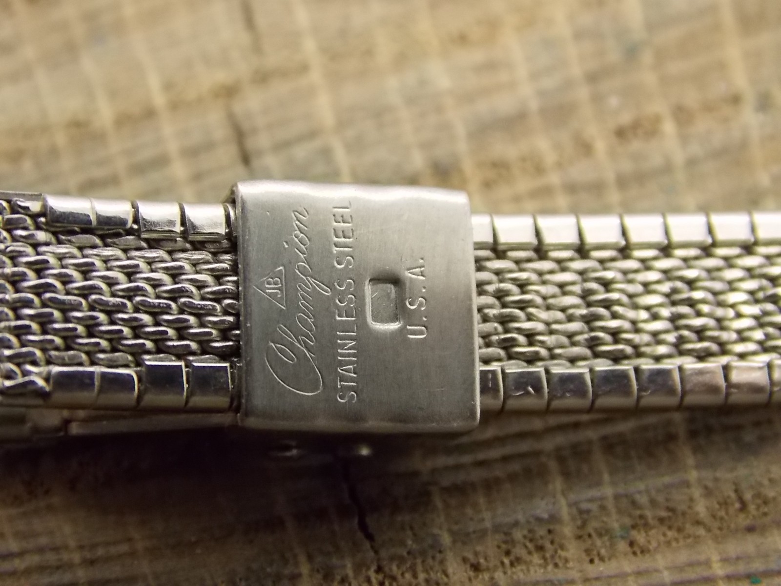 JB Champion Vintage NOS Unused Watch Band 8mm Ladies Stainless Sliding Clasp