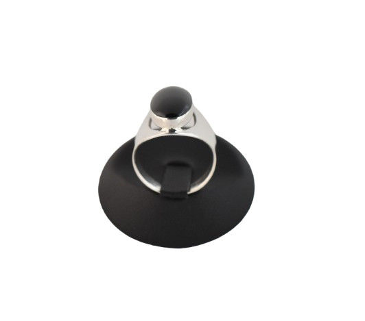 Oval Shaped Black Onyx Ring 925 Sterling Silver Large Statement Natural Gemstone
