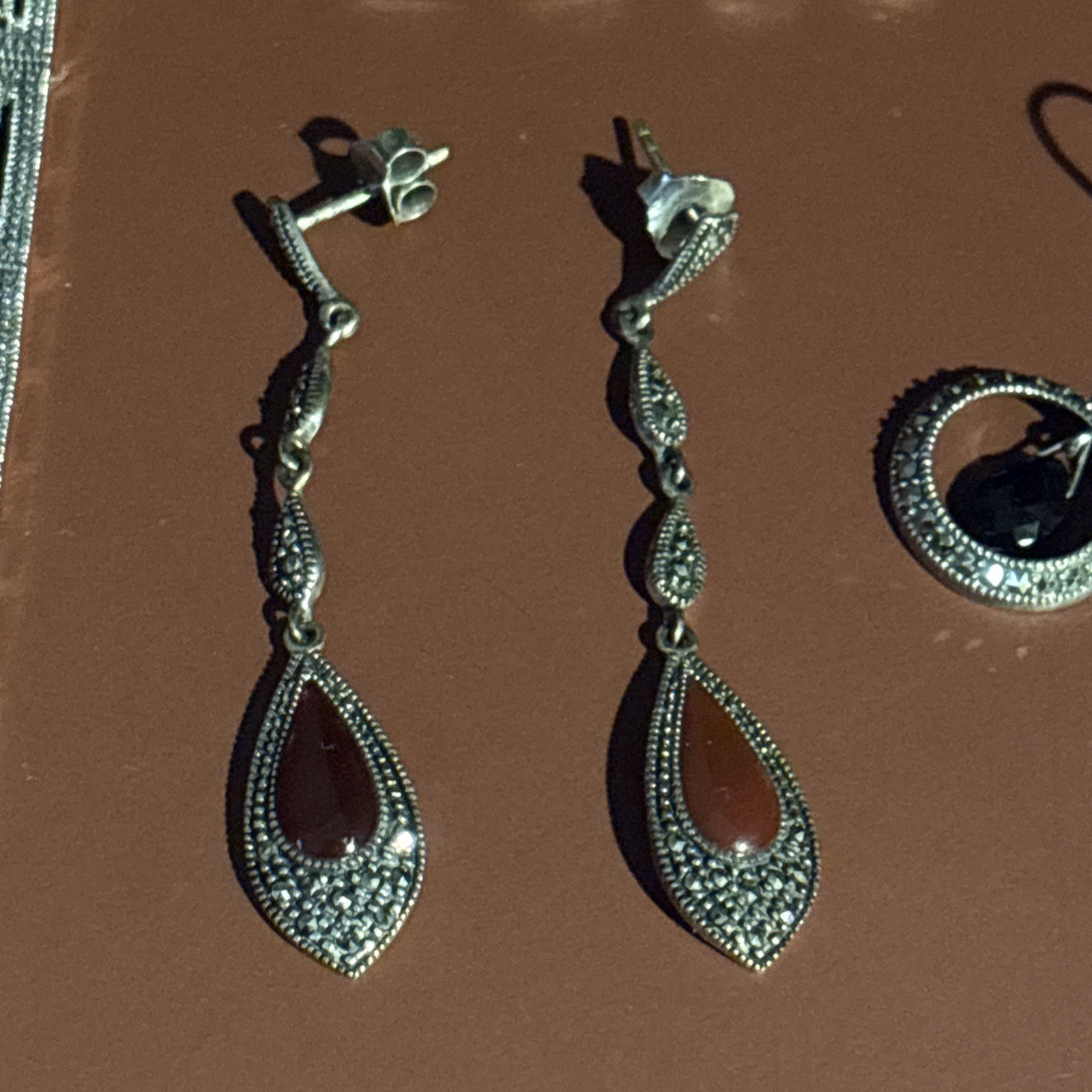 925/Sterling Marcasite Set! Thailand / Vintage 7 Item Variety !!