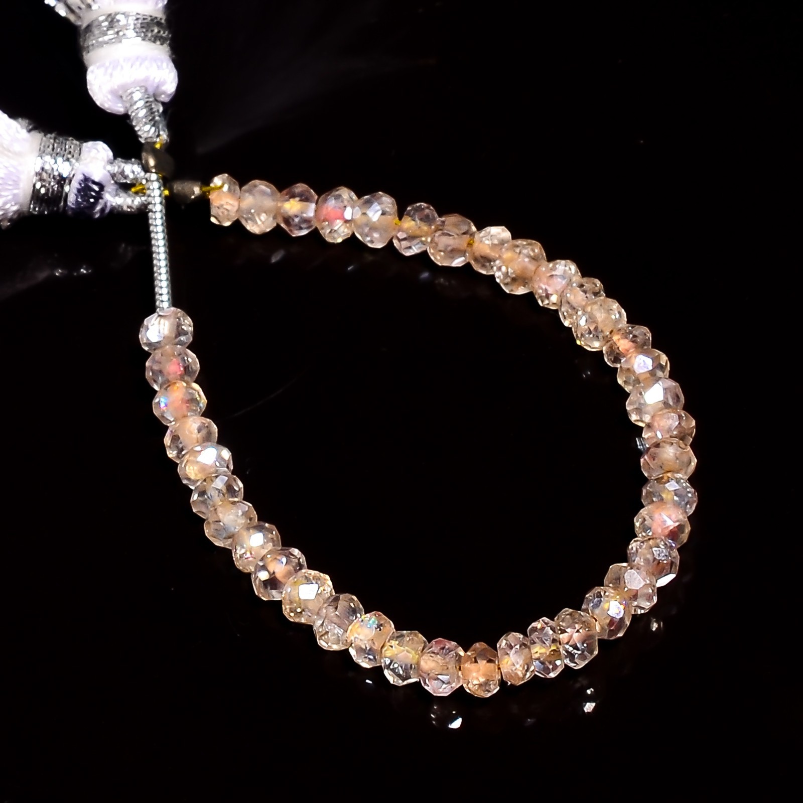 Yellow Quartz Gemstone Rondelle Shape Faceted Beads 4X4X3 mm Strand 4″ E-598