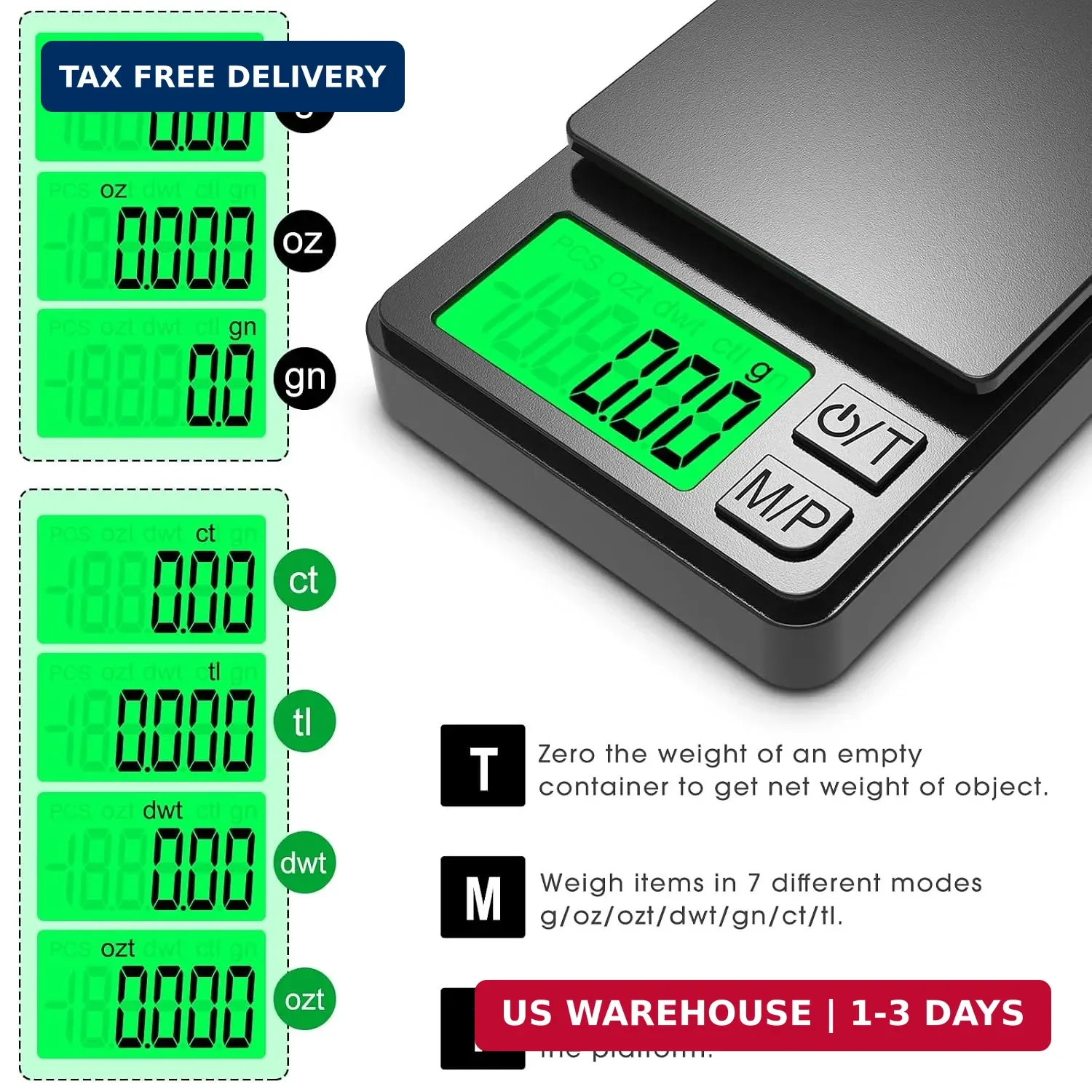 1000g x 0.01g Digital Pocket Scale LCD Jewelry Gold Coin Gram Weight Scale