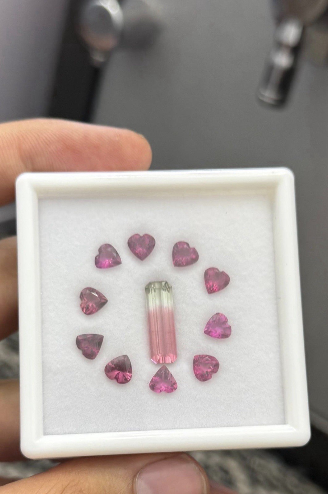 Natural Deep Pink Tourmaline Lot 11pc Pear Cut, Eye Clean, GGI Report each $100
