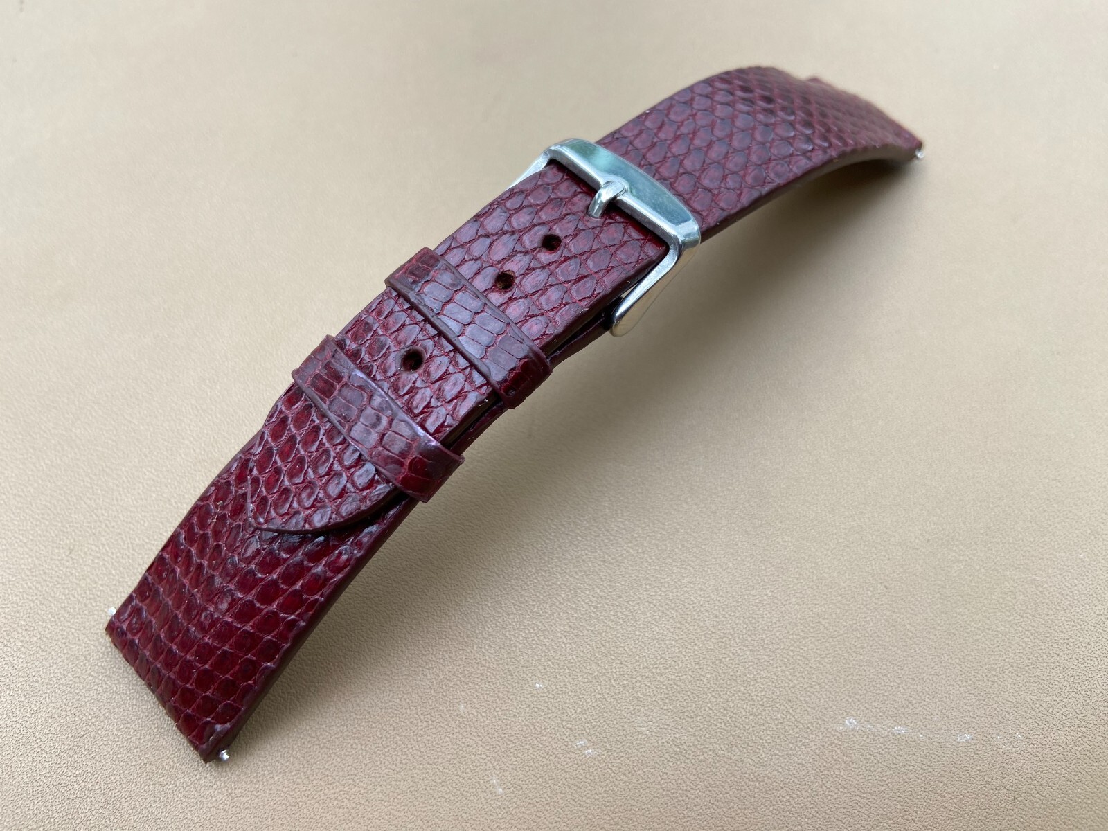 Dark Red Lizard Leather Watch Strap Band 16 17 18mm 19 20mm 21mm 22mm 24mm 26mm.