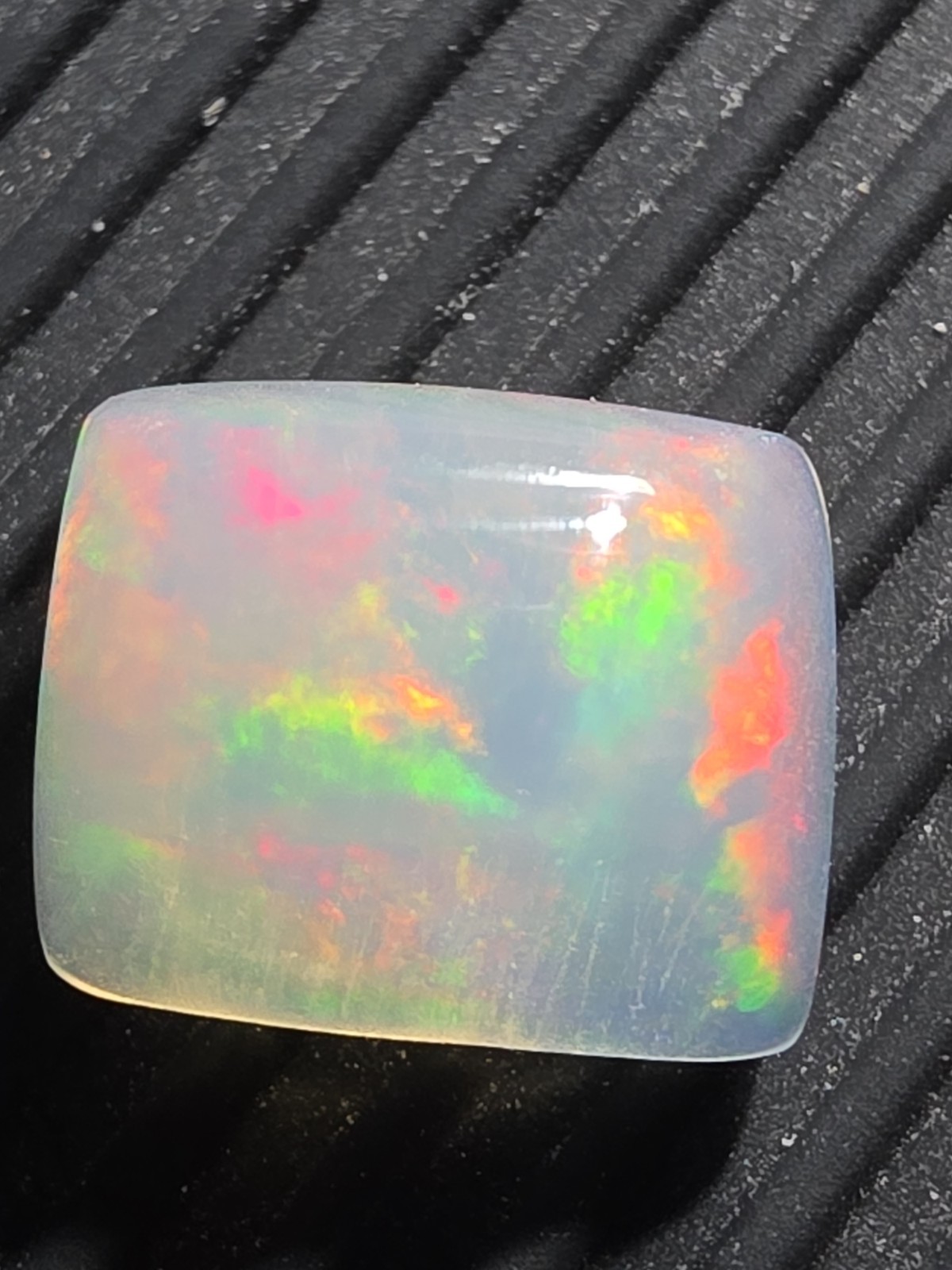 Opal White/Multicolor Cushion Cabochon Loose Gemstone 1.220 ct High Flash