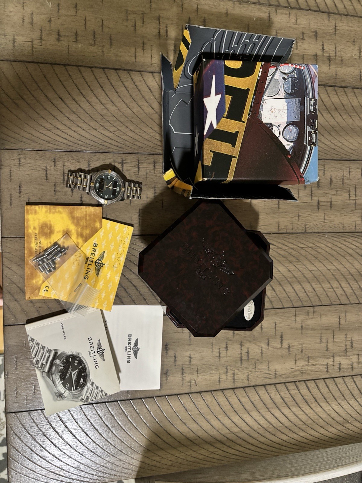 Breitling Aerospace Quartz Analog/Digital Two-Tone 40mm 100m Box Papers